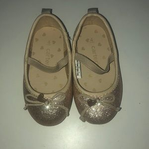 Carters gold glitter ballet flats